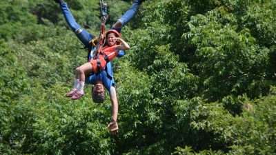 Conchal beach zip-lining